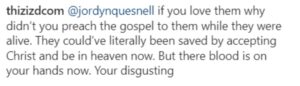 PHOTO Reply To One Of Kaylee Goncalves Friends Said You Should Have Preached The Gospel To Them So They Could Be In Heaven Now