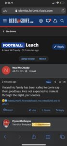 PHOTO SEC Source Reporting Mike Leach's Family Has Been Called To Come Say Their Goodbyes