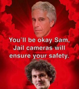 PHOTO You'll Be Okay Sam Jail Cameras Will Ensure Your Safety Sam Bankman-Fried Jeffrey Epstein Meme