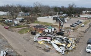 PHOTO Aerial View of Damage Along Broad Street In Downtown Selma Alabama