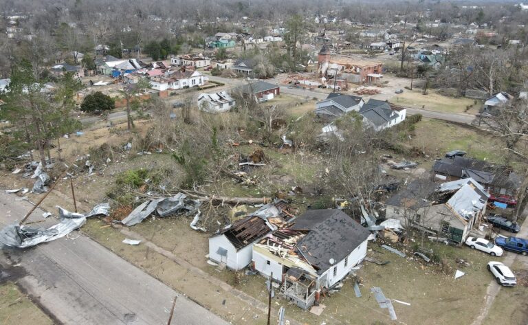 PHOTO Aerial View of Damage Along Broad Street In Downtown Selma Alabama