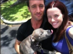 PHOTO Annie Wersching Getting Kisses From Her Dog On The Face While With Her Husband