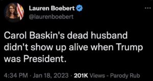 PHOTO Carol Baskin's Dead Husband Didn't Show Up Alive When Trump Was President Lauren Boebert Tweet