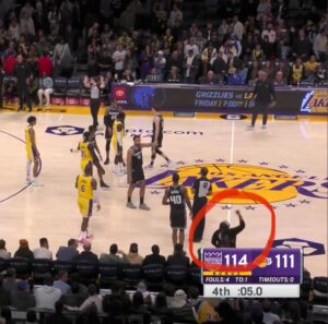 PHOTO Kings Fan Courtside At Crypto.com Arena Fist Pumping To Light The Beam Chants Because Lakers Fans Are Tired Of Showing Up