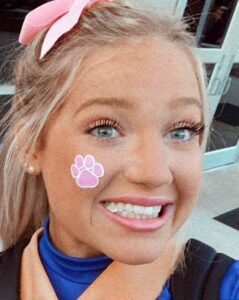 PHOTO Madison Brooks Dressed Up In A Revealing Cheerleader Costume Chewing On Gum