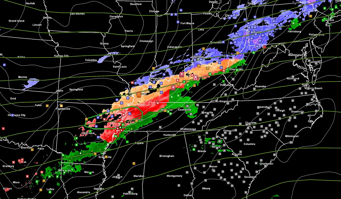 PHOTO Map Showing Ice Storm In United States Is Covering Hundreds Of ...