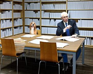 PHOTO Mike Pence In His Home Library With His Dog And Top Secret Documents