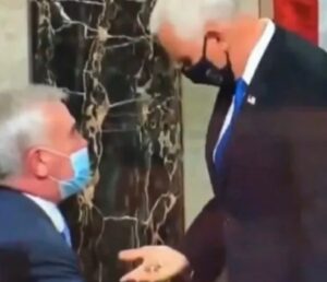 PHOTO Mike Pence Showing Dr Fauci How Much Change He Had On Him