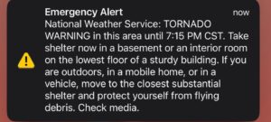 PHOTO Of Emergency Alert Louisiana Residents Got On Their Phones Over Possible Tornado