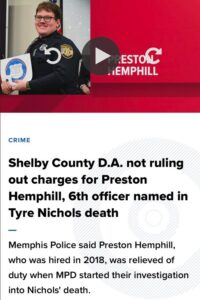 PHOTO Shelby County DA Considering Charging Preston Hemphill In Tyre Nichols' Death