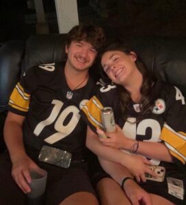 PHOTO Xana Kernodle And Ethan Chapin In Pittsburgh Steelers Jerseys