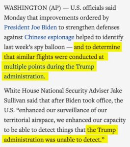 PHOTO Biden Detected Spy Balloon Because He Ordered Stronger Defenses Against Chinese Espionage Unlike Trump