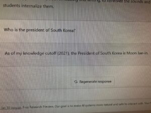 PHOTO Chat GPT Being Asked Who The President Of South Korea Is