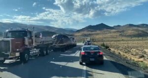 PHOTO Close Of UFO Debris Laying On Bed Of 18 Wheeler Coming Through Deadhorse Alaska