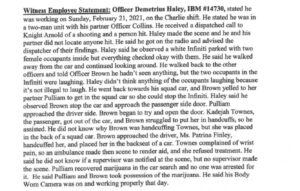 PHOTO Disturbing Incident In Demetrius Haley File Shows In 2021 He Responded To Shots Fired Did See Anyone Shot 2 Women In Parked Car Were Laughing
