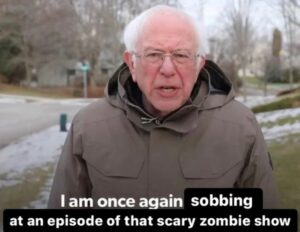 PHOTO Finished Episode 6 Of The Last Of Us Sobbing Bernie Sanders Meme