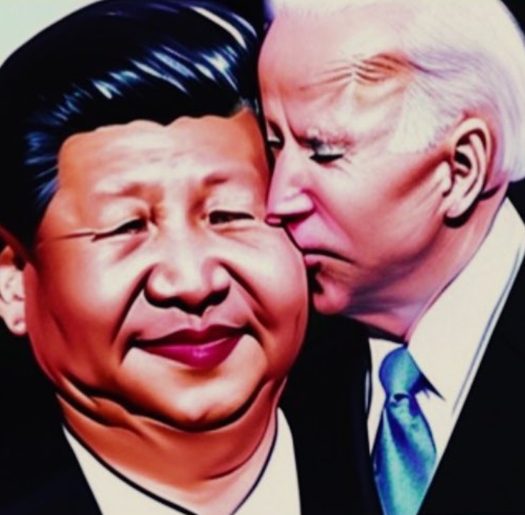 PHOTO Joe Biden Kissing China's President Before Spy Balloon Went Up Meme