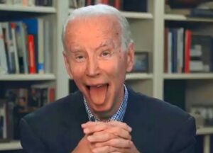 PHOTO Joe Biden Sticking His Tongue Out On TV With No Cares