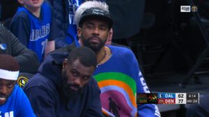 PHOTO Kyrie Irving On The Bench In Denver Wearing An Organic Negrow Hat