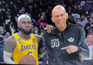 PHOTO Lebron Looking Smug Standing Next To Kareem After Passing Him On All-Time Scoring List