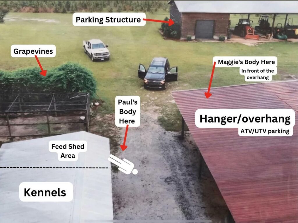 Photo Map Overview Showing Where Paul And Maggies Body Were Found On The Property In Alex 3342