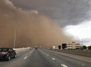 PHOTO Massive Apocalyptic Sized Dust Cloud Over Freeway In Lubbock TX