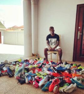 PHOTO Of All The Football Shoes Christian Atsu Donated To Charity