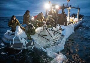 PHOTO Of US Navy Bringing Aboard The Chinese Spy Balloon