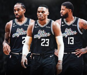 PHOTO Russell Westbrook In A Clippers Jersey With Paul George And Kawhi Leonard