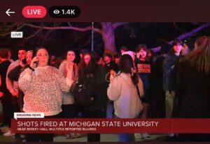 PHOTO Student On Camera At Michigan State University Wearing Sweatshirt In Honor Of Victims From Completely Different Mass Shooting