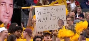 PHOTO ASU Fans At PAC-12 Tournament With A Welcome To Walton's World Sign