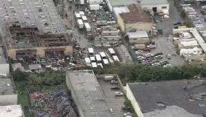 PHOTO Aerial View Of Tornado Damage To Buildings In Montebello California