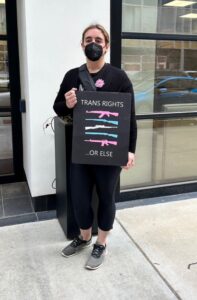 PHOTO Audrey Hale Holding A Trans Rights Or Else Sign
