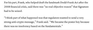 PHOTO Barney Frank Openly Admitting Signature Bank Was Shuttered Despite No Insolvency