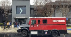 PHOTO Brinks Truck Parked Outside Silicon Valley Bank