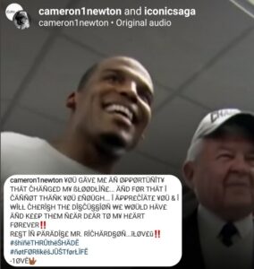PHOTO Cam Newton Paying Tribute To Jerry Richardson