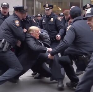 PHOTO Dozen NYPD Officers Tackling Donald Trump Meme