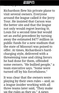 PHOTO Jerry Richardson Was Seen As A Bully From Other NFL Owners And He Was Mad The NFL Wasn't Staying In St Louis