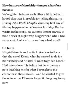 PHOTO Lance Reddick's Interesting Story On Working With Keanu On Wick Movie