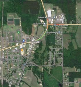 PHOTO Map Showing Smithville Mississippi High School Was Hit By Tornado