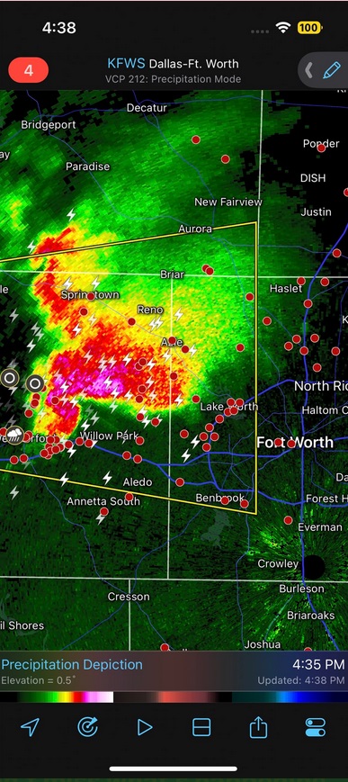 PHOTO Map Showing Terrifying Storm Headed To Fort Worth Before Tornado ...