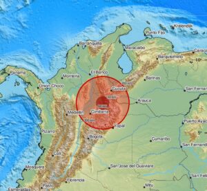 PHOTO Map Showing Where Earthquake Was In Colombia