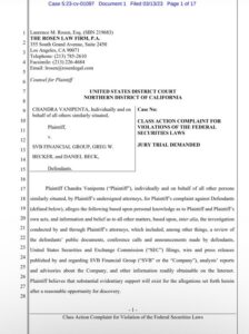 PHOTO Of Class Action Lawsuit Against Greg Becker And Daniel Beck For The Collapse Of Silicon Valley Bank