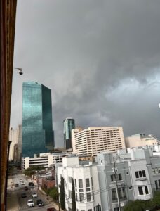 PHOTO Of Downtown Fort Worth Skyline With Tornado In The Background