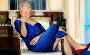 PHOTO Of Picture Of Bill Clinton In Blue Dress Inside Jeffrey Epstein's Home