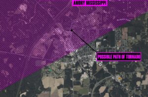 PHOTO Of The Path Of Tornado In Amory Mississippi