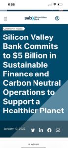 PHOTO One Year Ago Silicon Valley Bank Proclaimed They Were Committed To Carbon Neutral Operations