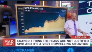 PHOTO Proof Jim Cramer Said In February Of 2023 That The Fears Over Silicon Valley Bank Stock Were Not Justified