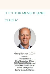 PHOTO SF Fed Board of Directors Counted Greg Becker Of SVB Finanical Group As A Class A Director