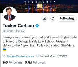 PHOTO Tucker Carlson's Bio Before It Was Hacked By Anonymous